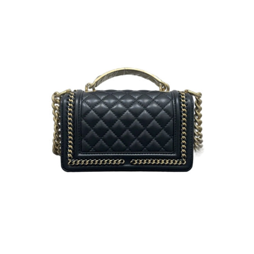 Chanel Quilted Small Top Handle Boy Flap Calfskin Black Chanel Quilted Small Top Handle Boy Flap Calfskin Black