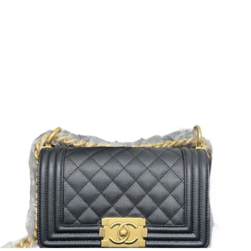Chanel Quilted Small Boy Flap Caviar Black
