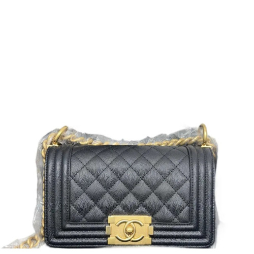 Chanel Quilted Small Boy Flap Caviar Black
