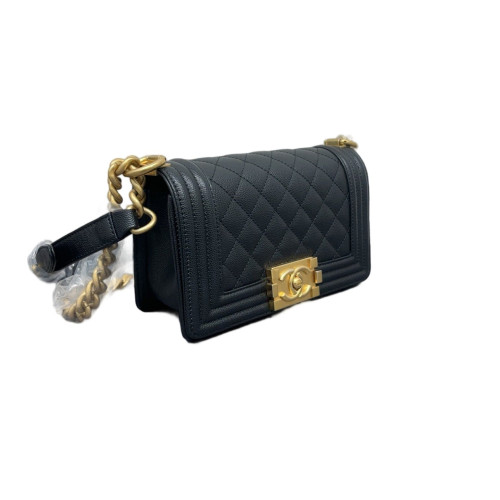 Chanel Quilted Small Boy Flap Caviar Black