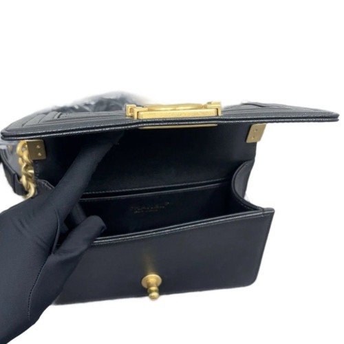 Chanel Quilted Small Boy Flap Caviar Black