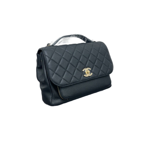 Chanel Quilted Messenger Grained Calfskin Black