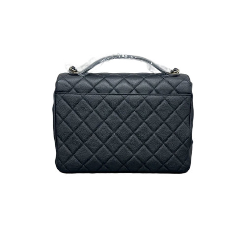 Chanel Quilted Messenger Grained Calfskin Black
