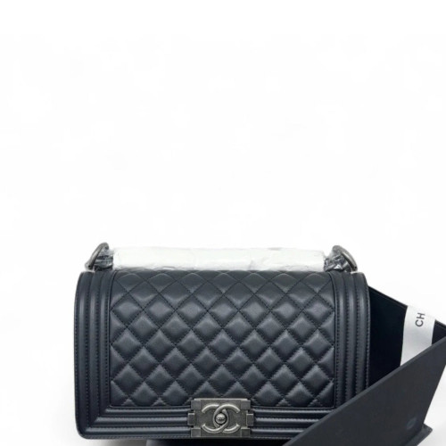 Chanel Quilted Medium Boy Flap Calfskin Black