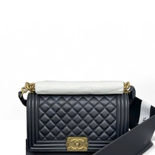 Chanel Quilted Medium Boy Flap Calfskin Black