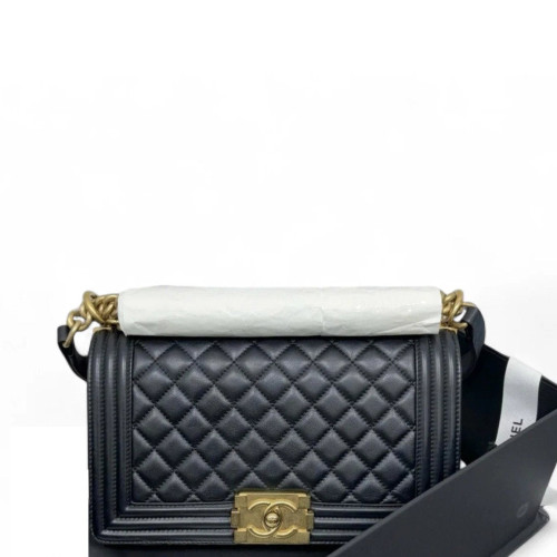 Chanel Quilted Medium Boy Flap Calfskin Black
