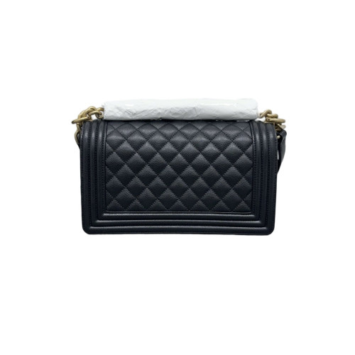 Chanel Quilted Medium Boy Flap Grained Calfskin Black Chanel Quilted Medium Boy Flap Grained Calfskin Black