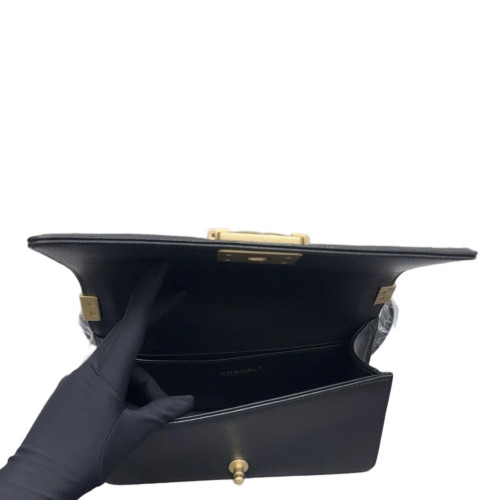Chanel Quilted Medium Boy Flap Grained Calfskin Black Chanel Quilted Medium Boy Flap Grained Calfskin Black