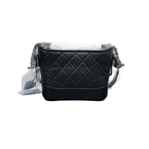 Chanel Quilted Small Gabrielle Hobo Calfskin Black