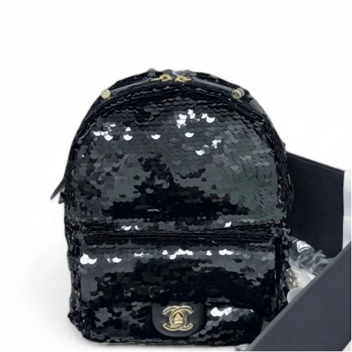Chanel Coco Cocoon Backpack Sequin Black