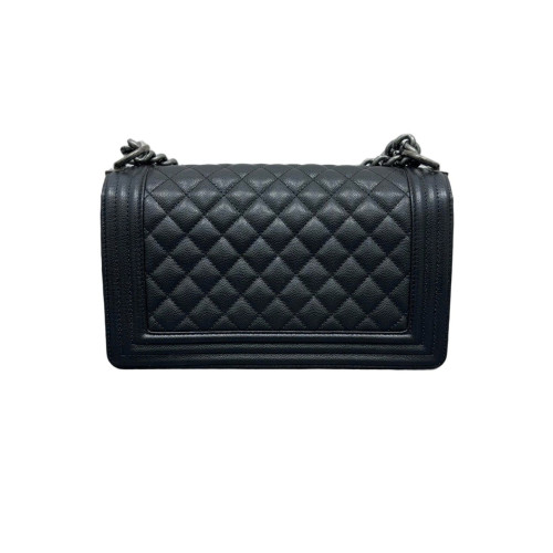Chanel Quilted Medium Boy Flap Shiny Caviar Calfskin Black