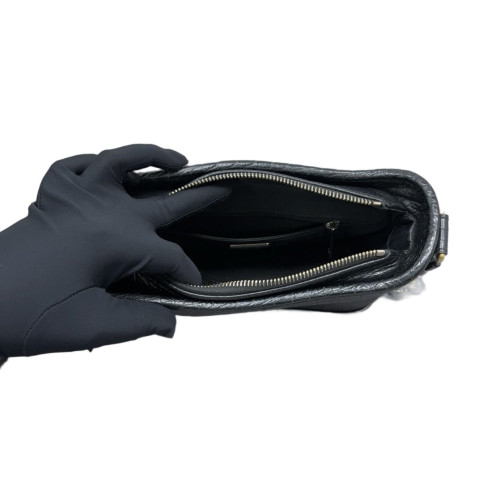 Chanel New Medium Gabrielle Hobo Calfskin Crocodile Embossed Black
