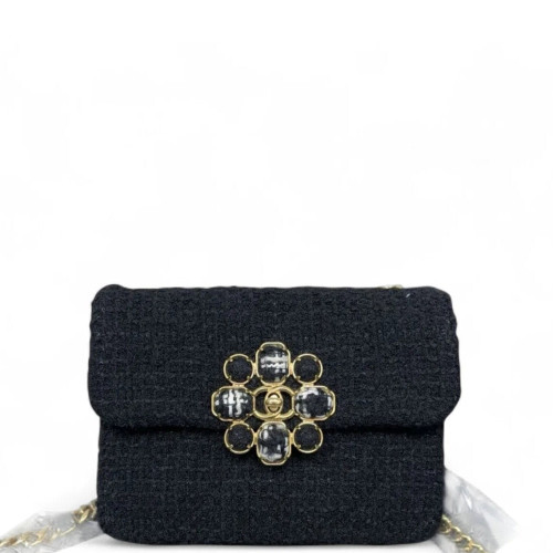 Chanel Mini Square Flap Tweed Black