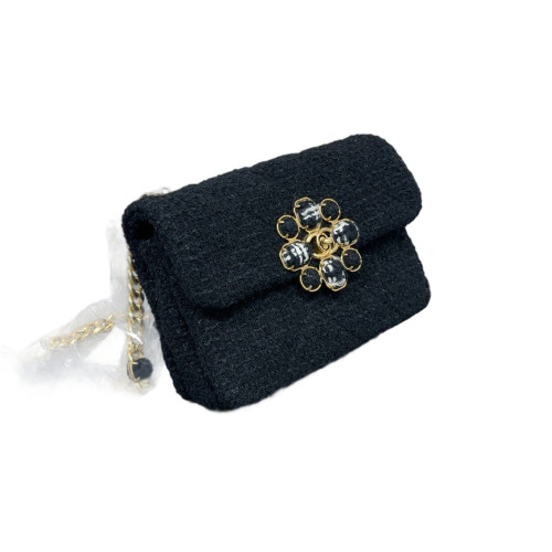 Chanel Mini Square Flap Tweed Black