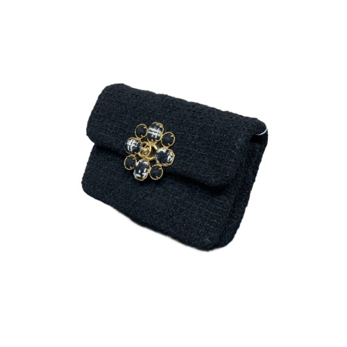 Chanel Mini Square Flap Tweed Black