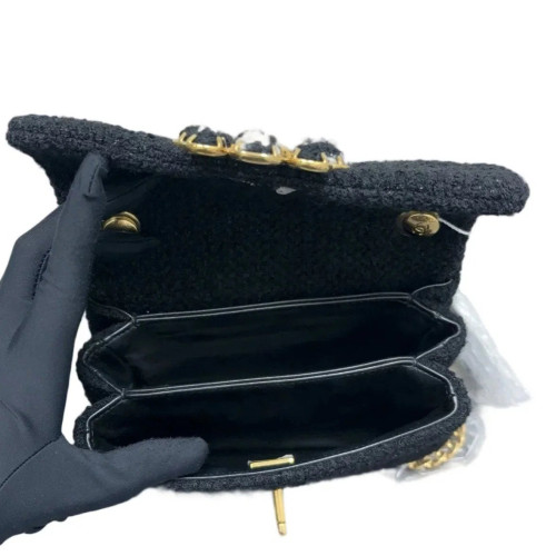 Chanel Mini Square Flap Tweed Black