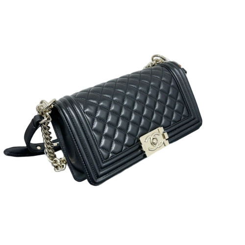 Chanel Quilted Medium Boy Flap Lambskin Black Chanel Quilted Medium Boy Flap Lambskin Black