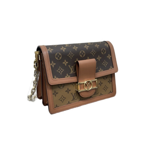 Louis Vuitton Dauphine MM Reverse Monogram Brown Tan Louis Vuitton Dauphine MM Reverse Monogram Brown Tan