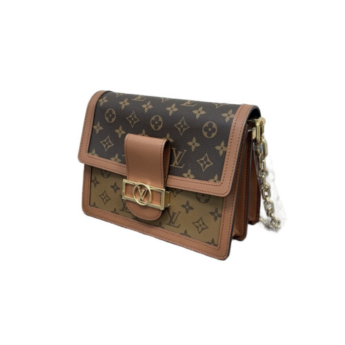 Louis Vuitton Dauphine MM Reverse Monogram Brown Tan Louis Vuitton Dauphine MM Reverse Monogram Brown Tan
