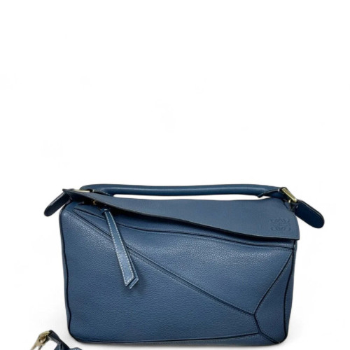 Loewe Medium Puzzle Grained Calfskin Blue Loewe Medium Puzzle Grained Calfskin Blue