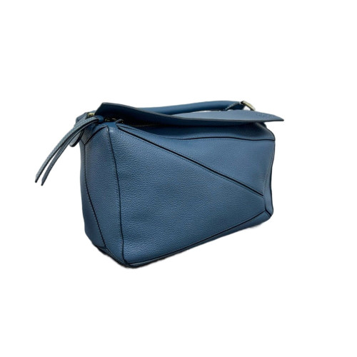 Loewe Medium Puzzle Grained Calfskin Blue Loewe Medium Puzzle Grained Calfskin Blue