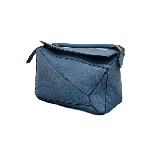 Loewe Medium Puzzle Grained Calfskin Blue Loewe Medium Puzzle Grained Calfskin Blue