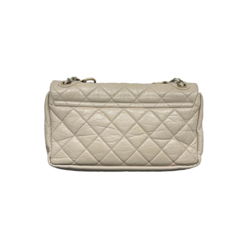 Chanel Quilted Paris Bombay Maxi Single Flap Pull Up Leather Natural Tan
