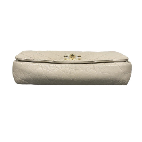 Chanel Quilted Paris Bombay Maxi Single Flap Pull Up Leather Natural Tan