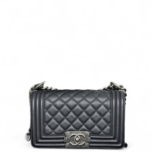 Chanel Quilted Mini Boy Flap Lambskin Black