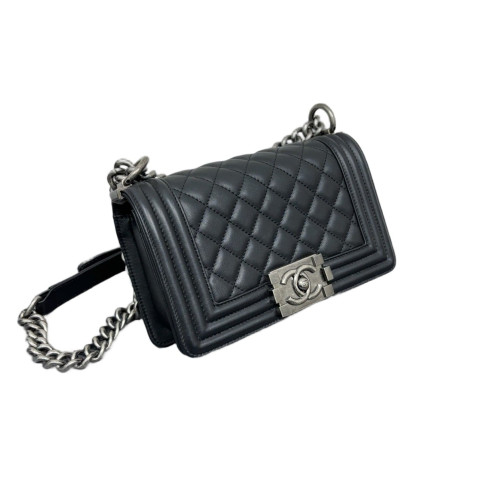 Chanel Quilted Mini Boy Flap Lambskin Black