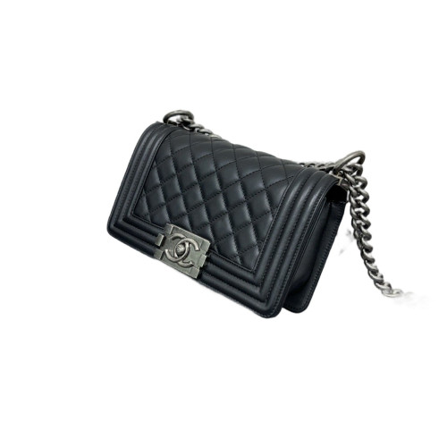 Chanel Quilted Mini Boy Flap Lambskin Black