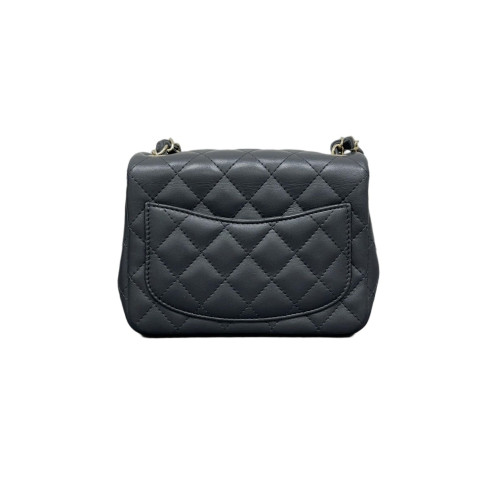 Chanel Quilted Mini Square Flap Lambskin Charcoal