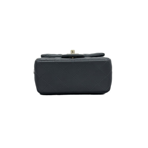 Chanel Quilted Mini Square Flap Lambskin Charcoal