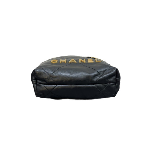 Chanel Quilted Mini 22 Bag Calfskin Black Chanel Quilted Mini 22 Bag Calfskin Black