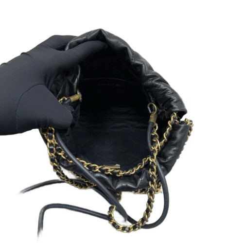 Chanel Quilted Mini 22 Bag Calfskin Black Chanel Quilted Mini 22 Bag Calfskin Black