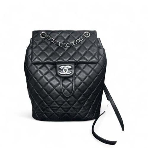Chanel Quilted Medium Salzburg Backpack Lambskin Black