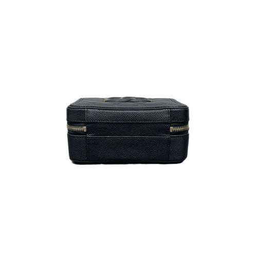 Chanel Quilted Small Vanity Case Calfskin Caviar Black