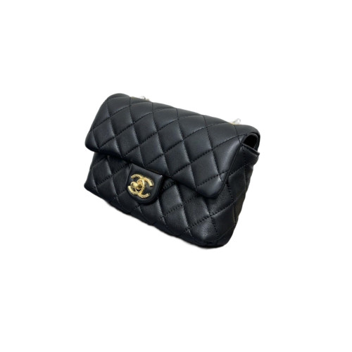 Chanel Quilted Small My Everything Flap Bag Lambskin Black
