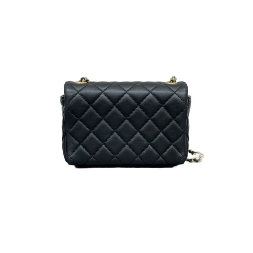 Chanel Quilted Small My Everything Flap Bag Lambskin Black