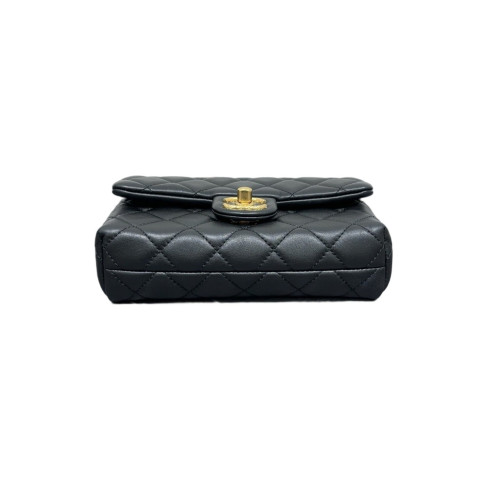 Chanel Quilted Small My Everything Flap Bag Lambskin Black
