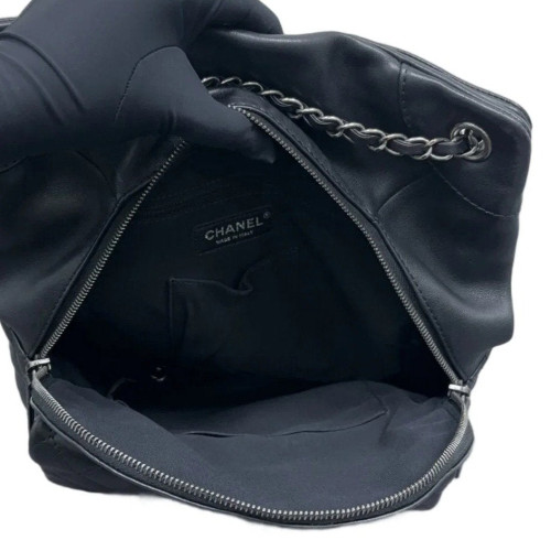 Chanel Quilted Backpack Calfskin Black