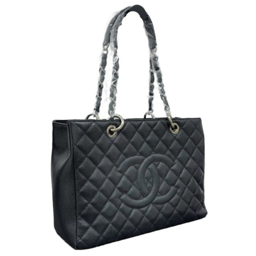 Chanel Quilted Grand Shopping Tote Gst Caviar Black