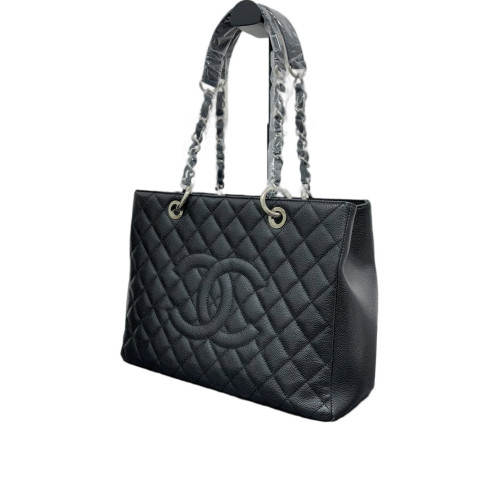 Chanel Quilted Grand Shopping Tote Gst Caviar Black