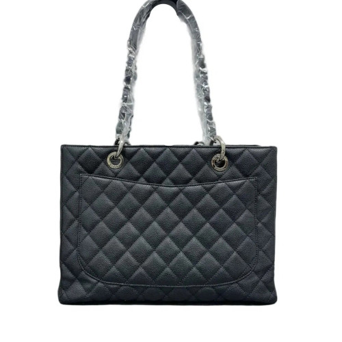 Chanel Quilted Grand Shopping Tote Gst Caviar Black