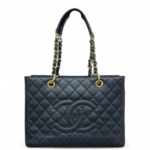 Chanel Quilted Grand Shopping Tote Gst Caviar Black