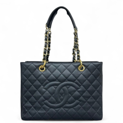 Chanel Quilted Grand Shopping Tote Gst Caviar Black