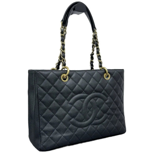 Chanel Quilted Grand Shopping Tote Gst Caviar Black