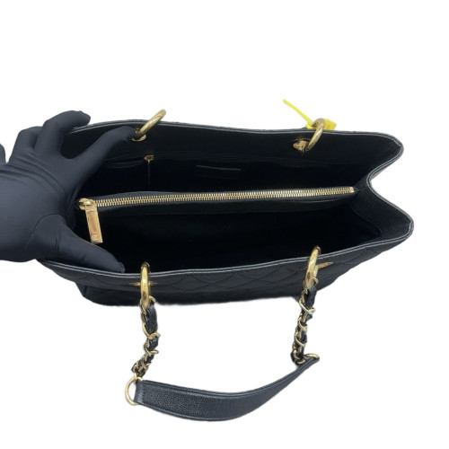 Chanel Quilted Grand Shopping Tote Gst Caviar Black