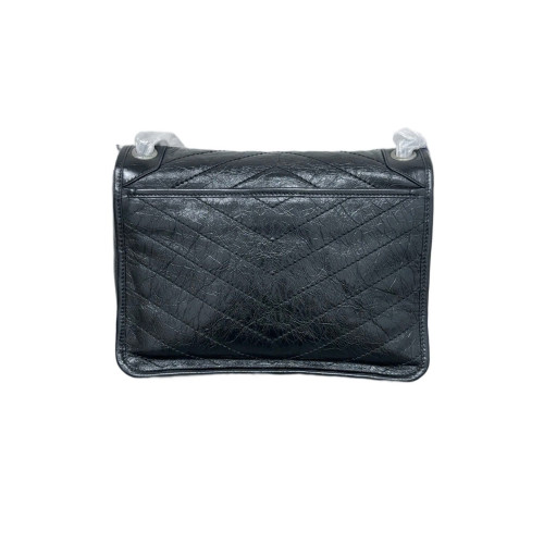Yves Saint Laurent Medium Niki Chain Pull Up Leather Black Yves Saint Laurent Medium Niki Chain Pull Up Leather Black