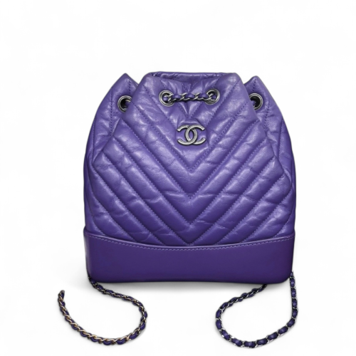 Chanel Quilted Small Gabrielle Backpack Calfskin Purple Chanel Quilted Small Gabrielle Backpack Calfskin Purple